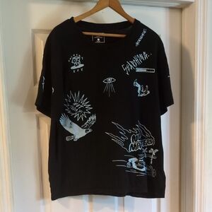 Rue21 Black Short Sleeve Graphic Tee